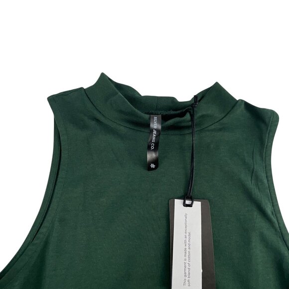 Silver Jeans Co. Top Mock Turtleneck Sleeveless Top Womens Sz XL Cotton Blend Cl - Picture 2 of 6